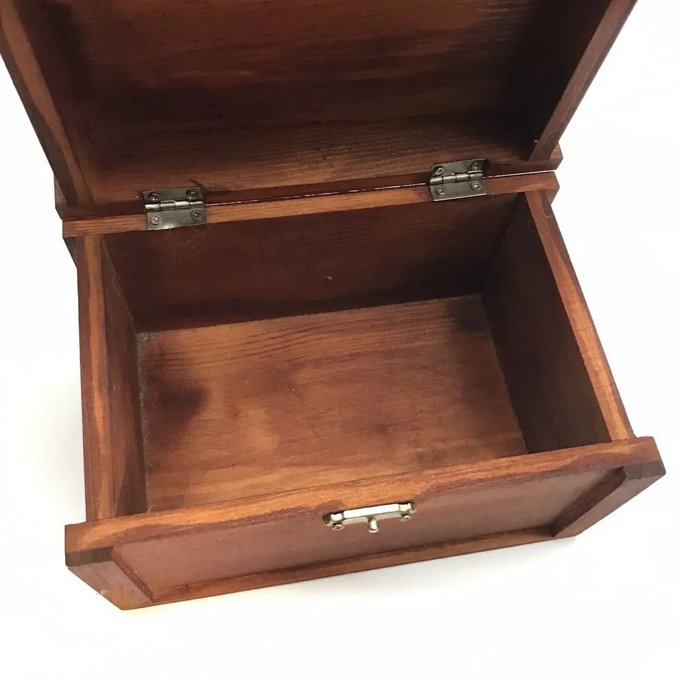 Small Wooden Curved Top Box Hinged Latch Storage Crafts Jewelry Keepsakes Cards